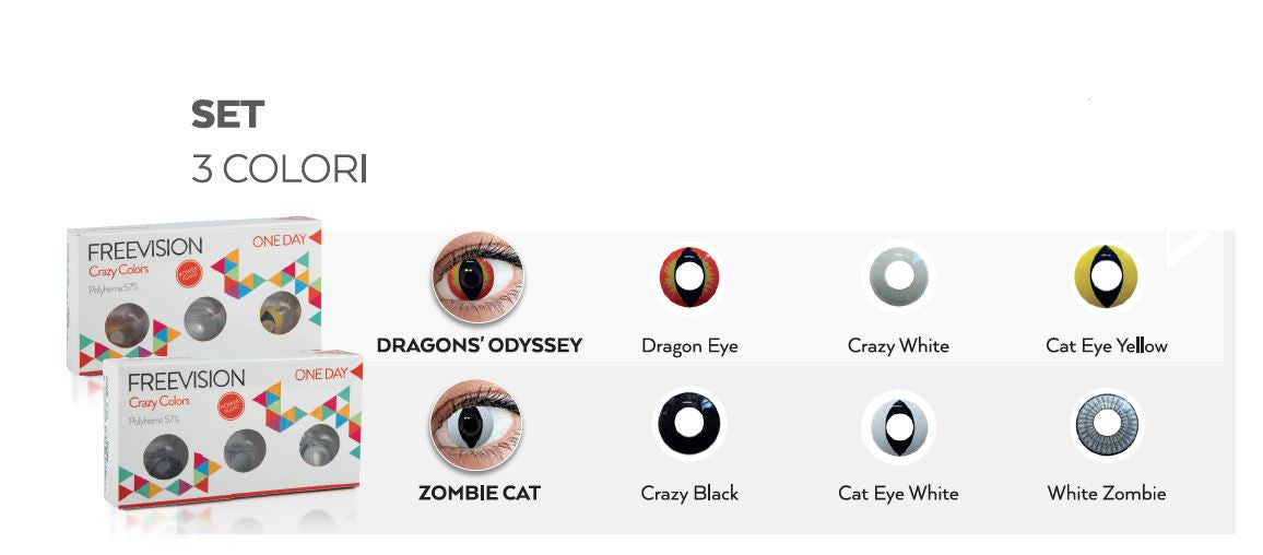 Lenti a contatto colorate Halloween – Giornaliere (3 colorazioni / 6 lenti)